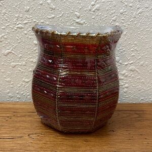 PartyLite Moroccan Spice Beaded Tealight Sconce - Red and Gold Candle Holder